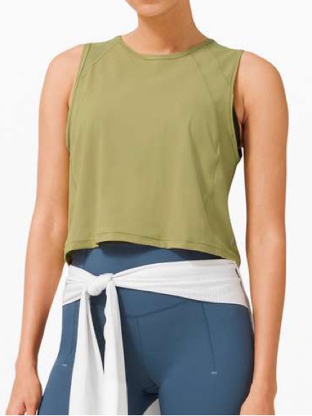 Lululemon Sculpt Crop Tank Top, Hazel Green, 14